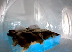 Pokój w hotelu lodowym