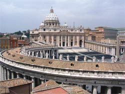 Widok na Bazylikę św. Piotra w Watykanie