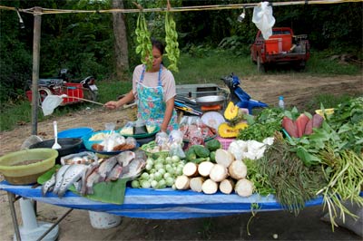 Sprzedawczyni warzyw i nie tylko na bazarze