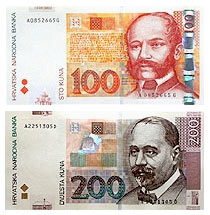 Banknoty 100 i 200 kun