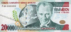 Banknot 20 milionów Lir - przed denominacją