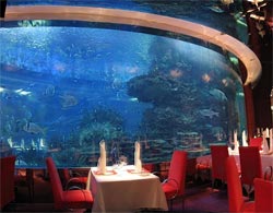Wnętrze podmorskiej restauracji w Burj Al Arab